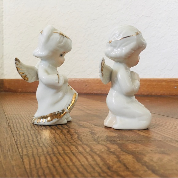 Vintage Porcelain Angel Girl Figurine Pair - Picture 5 of 8